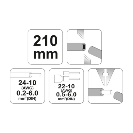 Стриппер YATO YT-2278, автоматический съемник изоляции, 0,2 - 6,0 кв.мм, + обжимка