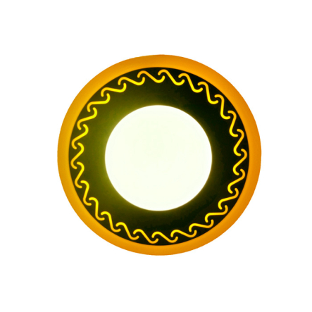 Панель LED Lemanso LM539, "Завитки" 6+3W с жёлтой подсветкой, 540Lm, 4500K, круг, 160х30мм, 175-265V - 1