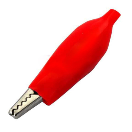 Затискач тестерний великий L-50 мм, червоний, 9-0009RD - 1