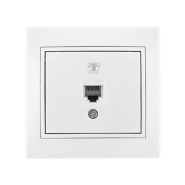 Розетка телефонная евро Lezard MIRA, белая, 701-0202-137