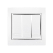 Вимикач Lezard MIRA триклавішний, білий, 701-0202-109