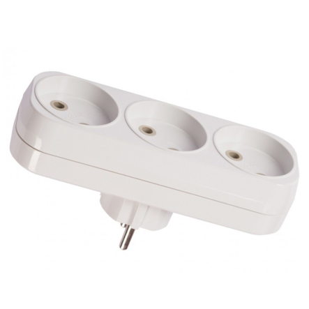 Трійник LUXEL вертикальний без заземлення, білий, 1017 - 1