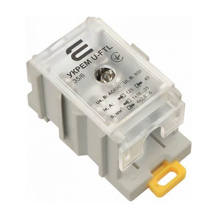 Клема магистральная АСКО U-FTL 35/6, с защитной крышкой, А0130010122