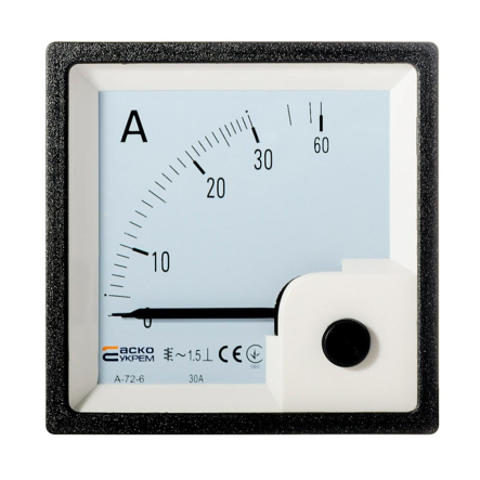 Амперметр прям. вкл. АСКО-УКРЕМ A-72-6, 30А AС 72х72, A0190010061 - 1