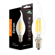Лампа LED FERON LB-160, 7 Вт, 4000K, E14, 220 В, CF37, Filament, 6938