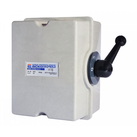 Рубильник реверсивний АСКО QS5-63N [ I-0-I, роз'єднувач ], 63 А, 500 В, IP54, A0100010008 - 1