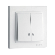 Вимикач 2кл. прохідний Mono Electric, DESPINA, білий, 102-190023-111
