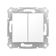 Выключатель двухклавишный Schneider Electric Sedna, белый, SDN0300121