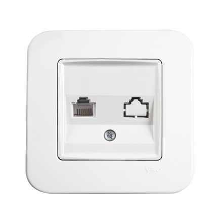 Розетка телефонна TF VIKO Rollina, 90420013, біла - 1