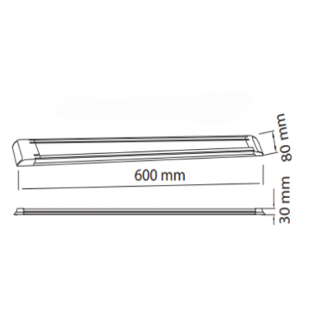 Светильник линейный HOROZ Electric GAMA-30X, 30W, 600мм, 6400К, 2250Lm, чёрный, 052-006-2060-025