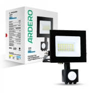 Прожектор світлодіодний з датчиком ARDERO LL-2020ARD 20W, 6500K, IP65