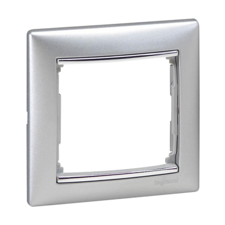 Рамка 1 пост LEGRAND Valena, 770351, алюміній/срібний штрих - 1