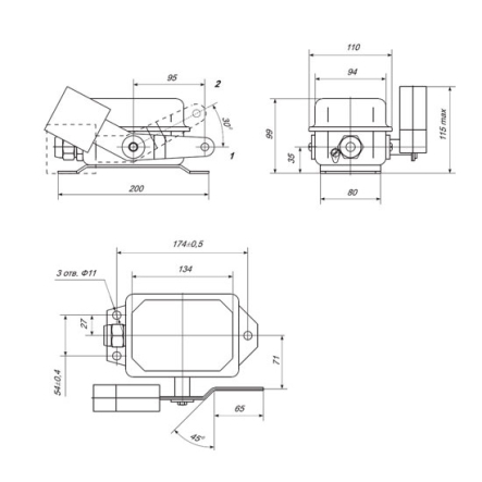 Выключатель концевой Промфактор ПП 743 штамповка