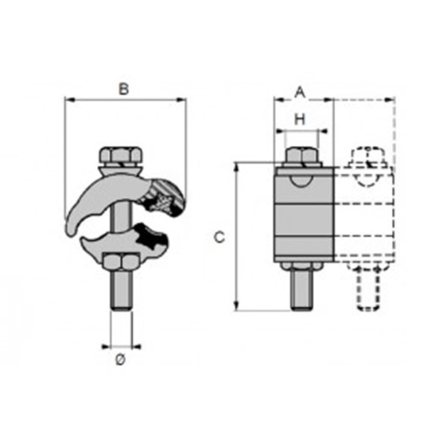 Зажим плашечный ответвительный RDAU 9535U медно-алюминиевый