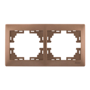 Рамка Lezard MIRA двомісна, горизонтальна, світло-коричневий перламутр, 701-3100-147