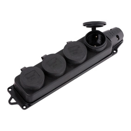 Розетка зовнішньої установки четвертна LEZARD, з заглушками, каучук, 106-0400-0107 - 1