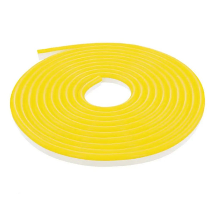 Лента силиконовая 5м, LED NEON 12V-220V, SMD 2835, IP65, желтая, 12В, (есть адаптер 220В)