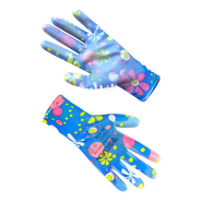 Рукавички жіночі синтетичні з поліуретановим покриттям, кольоровий принт