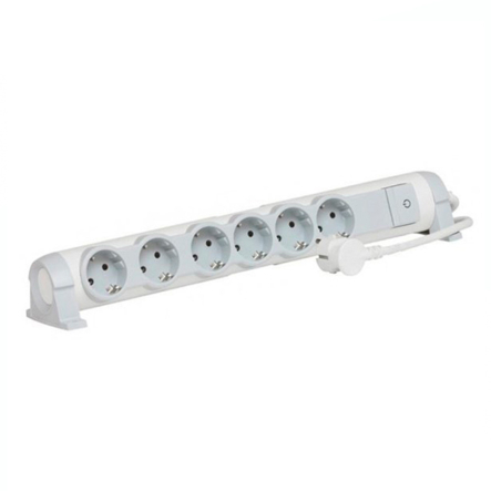 Удлинитель LEGRAND Комфорт 6X2К+З 3м с кнопкой белый/серый - 1
