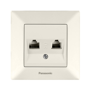 Розетка компьютерная двойная RJ45 CAT6e Panasonic Arkedia Slim, крем, 04072BG
