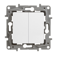 Вимикач двухклавішний Legrand Etika, 672202, білий