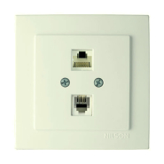 Розетка Nilson Touran телефонна комп'ютерна крем, 24121048