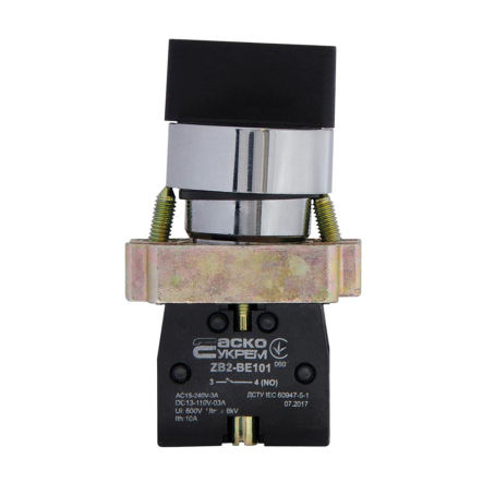 Кнопка поворотная 3-х позиционная с самовозвратом и стандартной ручкой, XB2-BD53, АСКО-УКРЕМ, A0140010045