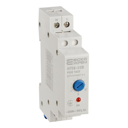 Реле часу АСКО-УКРЕМ NTE8-10B (STE8-10B) затримка на включення, A0090050002 - 1
