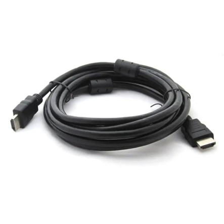Шнур HDMI "Tcom" (шт.- шт.) Vers.-1,4, диам.-6мм, gold, 10м, чорний - 1