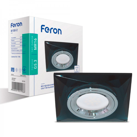 Світильник точковий Feron 8150-2, MR-16, G5.3, 50W, сірий, срібло, 3493 - 1 Світильник точковий Feron 8150-2, MR-16, G5.3, 50W, сірий, срібло, 3493 - 1