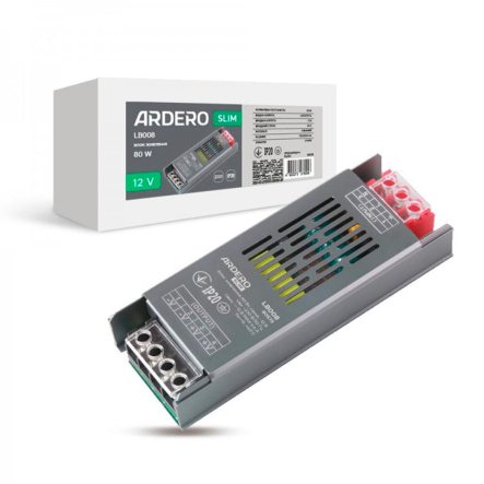 Блок живлення Ardero "SLIM" LB008, 80Вт, 12В, IP20, 8460 - 1