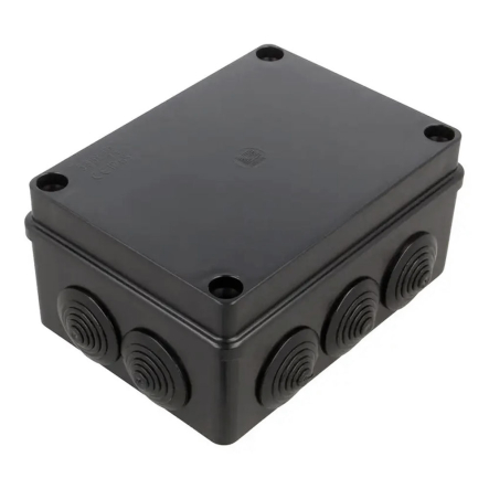 Коробка розподільна PAWBOL S-BOX 406C, 190х140х70, IP65, 10 сальників, чорна - 1
