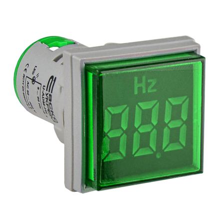 Сигнальная арматура АСКО-УКРЕМ U-ADM-Hz ᴓ22мм квадратная, зелёная с индикатором частоты, A0190010149 - 1