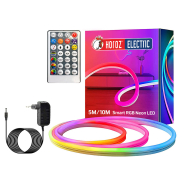 Лента неоновая LED HOROZ DIGITAL-10 RGB, 10W/м, 220V/12V-24V, 200Lm/m, IP65, 50х50, 60 led/м, 10 м