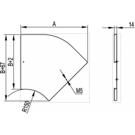Крышка ДКС 38022, CPO 45 на угол горизонтальный 45°, осн.100