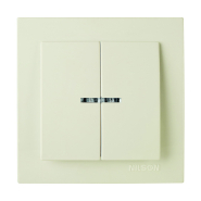 Выключатель двухклавишный с подсветкой крем NILSON Touran, 24051/12