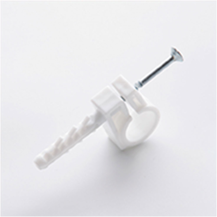 Обойма для труб та кабелю СКІМ С0800008, Ø&nbsp;40&nbsp;мм., упак. – 25 шт., з дюбелем, біла, С0800008 - 1