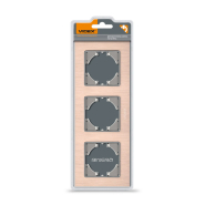 Рамка VIDEX BINERA, медный алюминий, 3 поста, горизонтальная, VF-BNFRA3H-CP