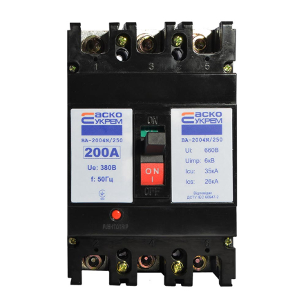 Автоматичний вимикач АСКО-УКРЕМ ВА-2004N/250 3р, 200А, A0010040069 - 1