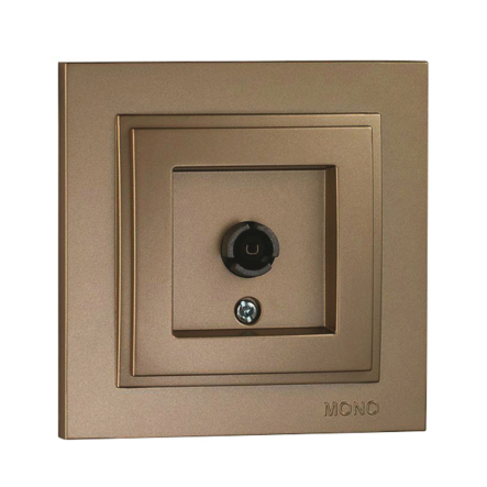 Розетка TV кінцева з екраном 8DB-12DB-18DB-20DB, Mono Electric, DESPINA, бронза, 102-232305-138 - 1