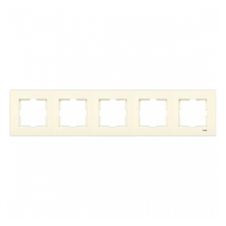 Рамка пятерная горизонтальная VIKO KARRE, 90960214, крем - 1
