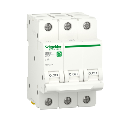 Автоматичний вимикач Schneider Electric R9F12316 RESI9, 6кА, 3P, 16A, C - 1