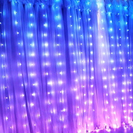 Гирлянда LED Штора от USB (2x2м) 400LED + пульт, RGB (СМАРТ ГИРЛЯНДА)