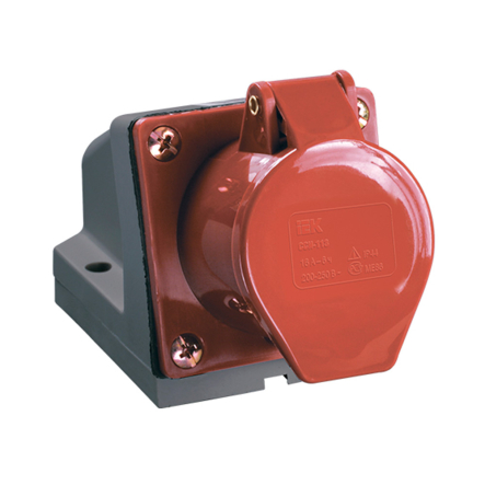 Розетка стационарная IEK 125, 3Р+РE+N, 32А, 380В, IP44, PSR12-032-5 - 1
