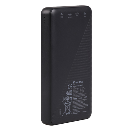 Повербанк (УМБ) VARTA WIRELESS 10000mAh USB Type A, USB Type C, 157,5х77,5х15 мм