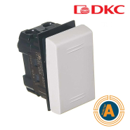 Выключатель однополюсный VIVA, ДКС, 45011, 20А, 250V, 1 модуль АБС, белый