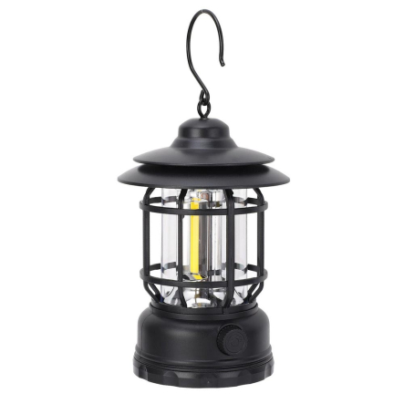 Кемпінговий акумуляторний ліхтарик з USB, 1200mAh, K-20, чорний - 1