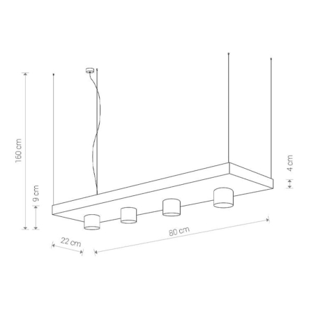 Подвес Nowodvorski 9382, Plant 4xGU10x35W, 80x22x9, белый