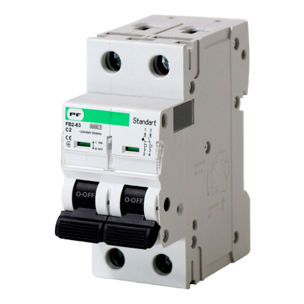 Автоматичний вимикач Promfactor АВ2000/2, 2P, C 2 A, AC 230/400 В, 6 kA, Standart, FB2C2002 - 1
