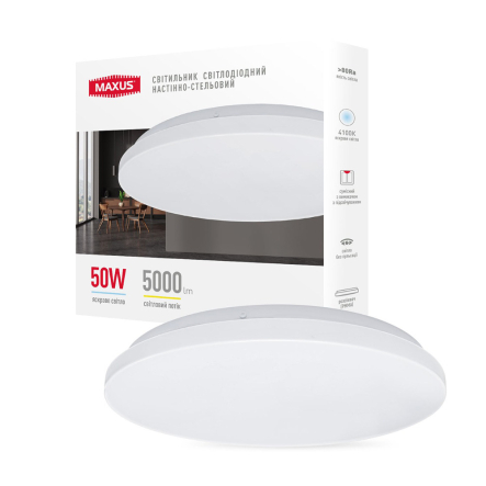 Светильник настенно потолочный Maxus Ceiling light, 50W, 4100K, C (круг) - 1